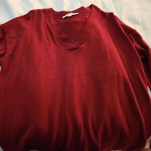 LOFT  Medium Petite Long -sleeve Red Tunic Sweater